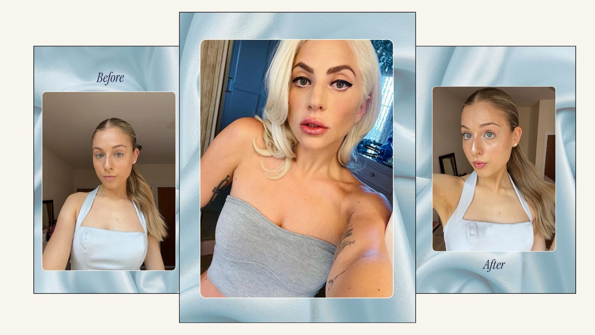 lady Gaga and Emma Walsh wearing white eyeliner