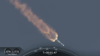 A SpaceX Falcon 9 rocket launches 46 Starlink internet satellites to orbit on the Starlink 4-8 mission from SLC-40 at Cape Canaveral Space Force Base in Florida on Feb. 21, 2022.