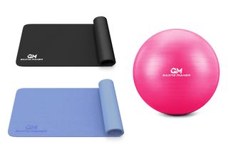 GainzMaker exercise mats and exercise ball