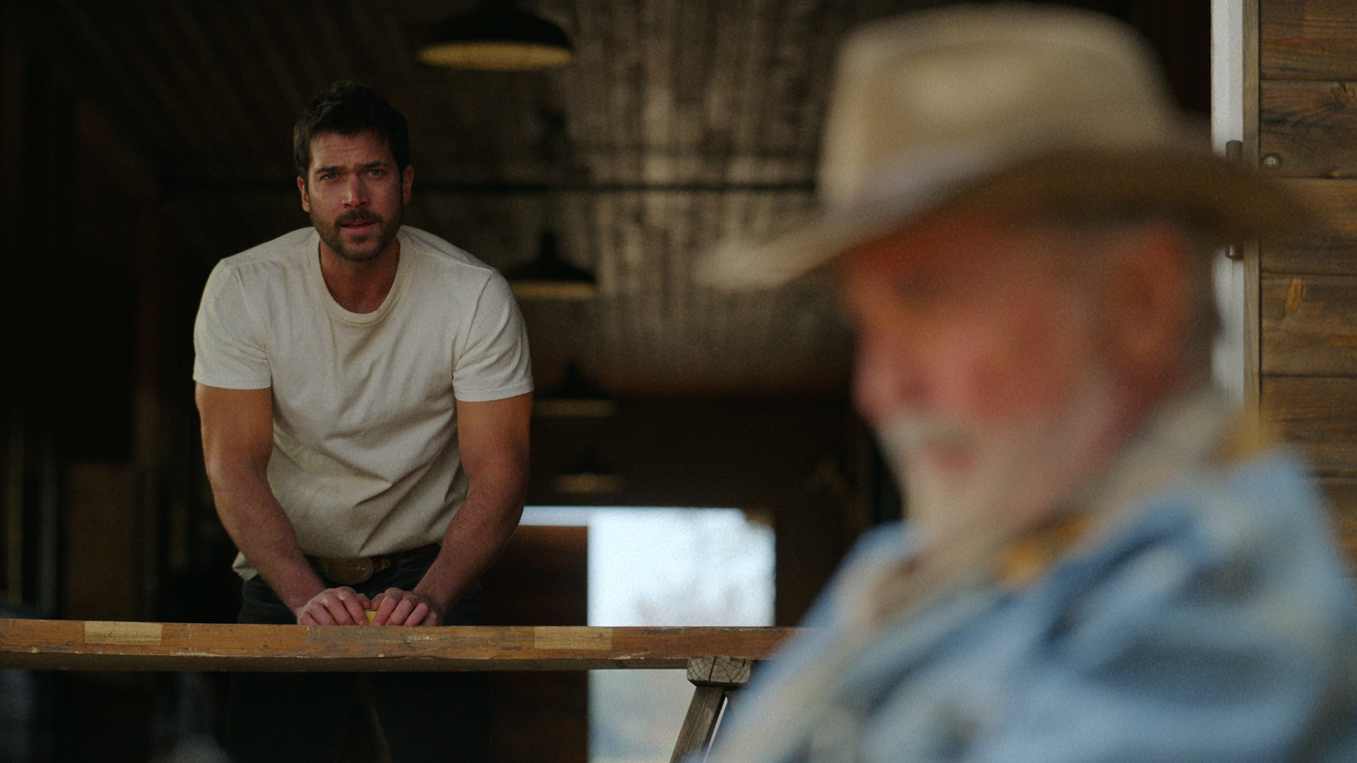 Yancy looks at Cap in Ransom Canyon season 1
