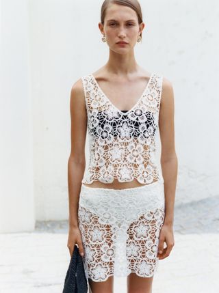 Crochet Top With Flowers