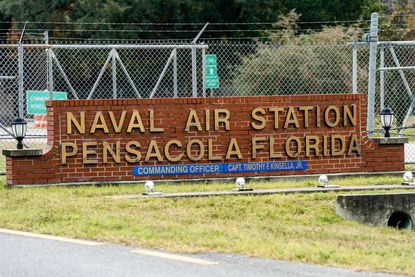 The entrance to the Naval Air Station in Pensacola, Florida.