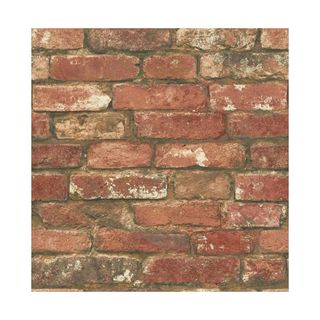 Red brick effect peel and stick wallpaper