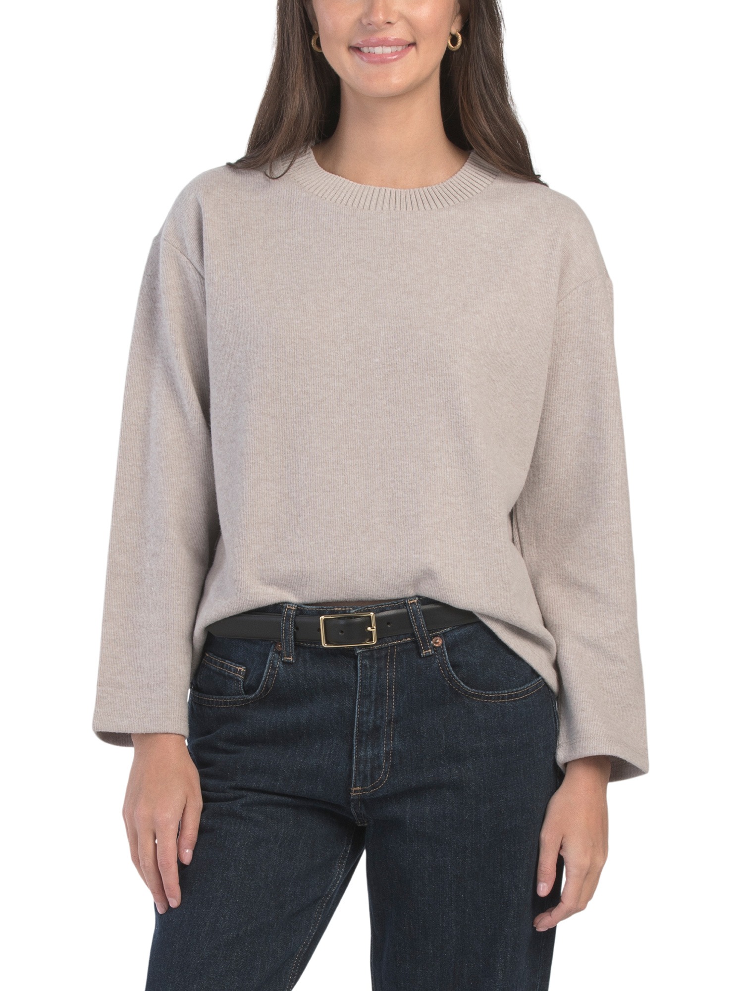 WORKSHOP, Crew Neck French Ribbed Sweater