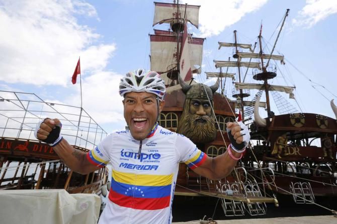 Miguel Ubeto (Lampre-Merida) at the Tour of Turkey.