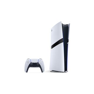 A PS5 Pro on a white background