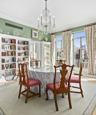 Jean Kennedy Smith’s house - Library and dining room of Jean Kennedy Smith’s NY home