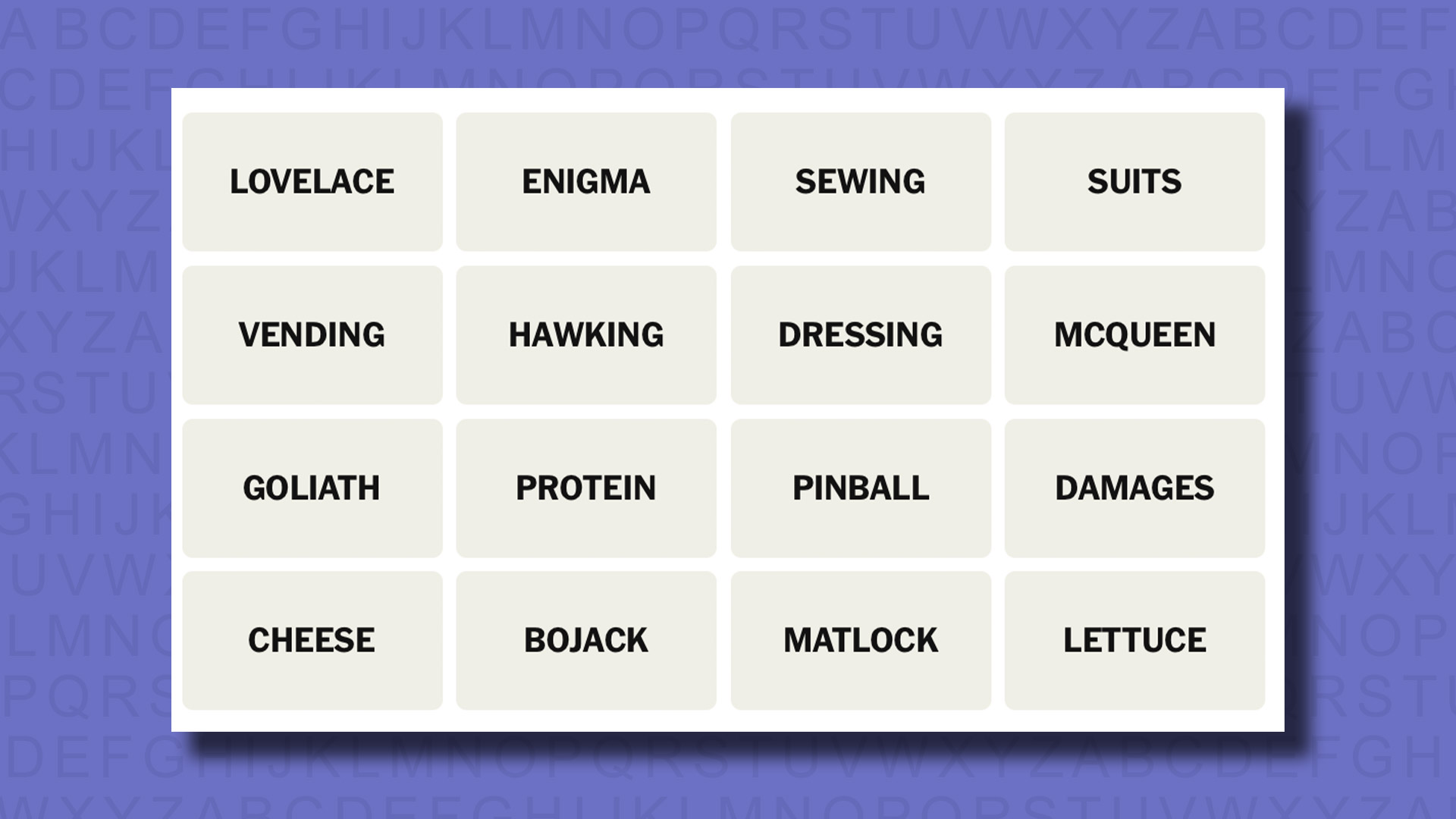 NYT Connections hints for game 746 on a purple background