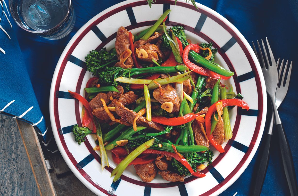 Lamb, ginger and broccoli stir-fry