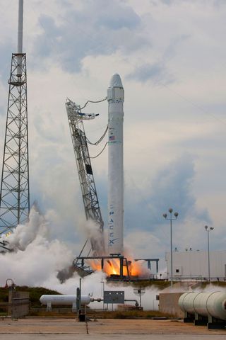 On Feb. 25, Falcon 9 and Dragon underwent a successful static fire in preparation for launch to the International Space Station. Engineers ran through all countdown processes as if it were launch day, ending with all nine engines on the rocket firing for nearly two seconds.