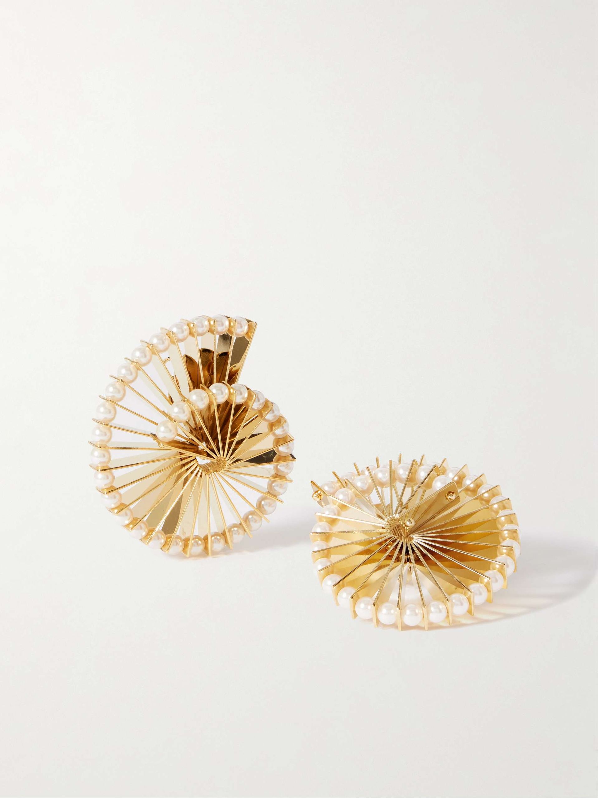 Gold-Tone Faux Pearl Earrings