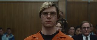 Evan Peters as Jeffrey Dahmer.