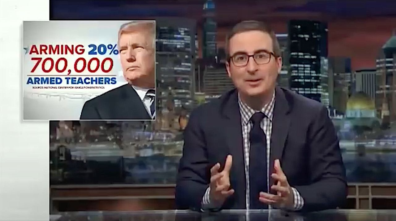 John Oliver trashes Trump arm-the-teachers proposal