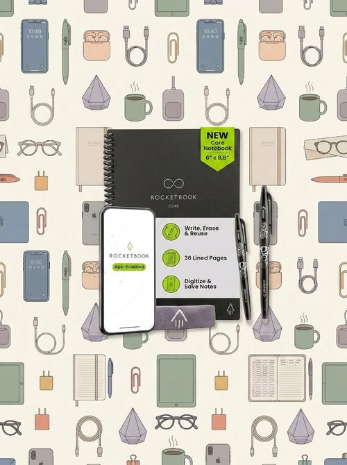 Rocketbook Core Reusable Smart Notebook - Digitize Notes