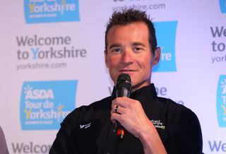 Thomas Voeckler (Direct Energie) talks to media at the Tour de Yorkshire press conference
