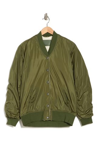 BLANKNYC Reversible Nylon & Fleece Bomber Jacket