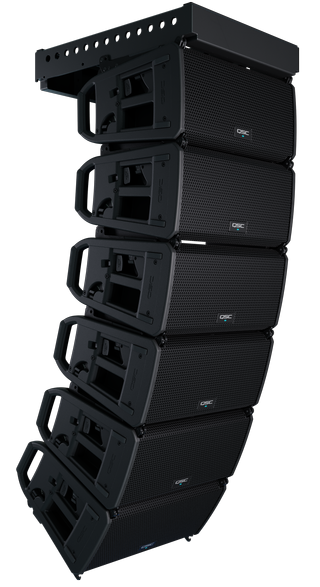 QSC line array from the L Class Intelligent Active Loudspeakers.
