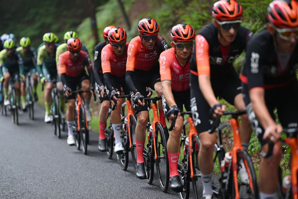 Ineos Grenadiers rode as a team during stage 2 of the Crit&eacute;rium du Dauphin&eacute;