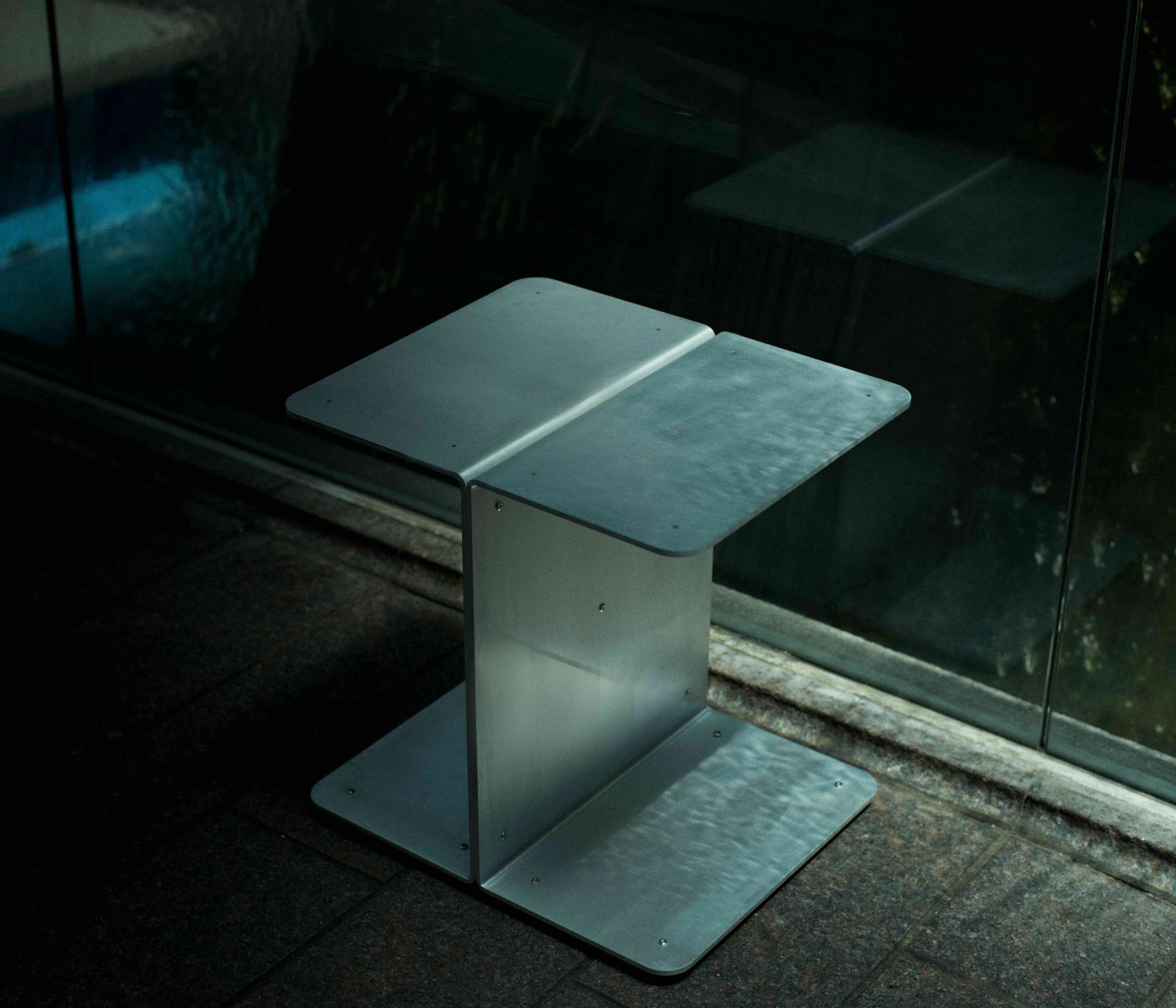 aluminium side table