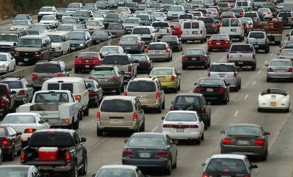 All of those cars sitting in traffic on Interstate 405 in southern California are polluting the air, and potentially causing brain damage, say researchers.