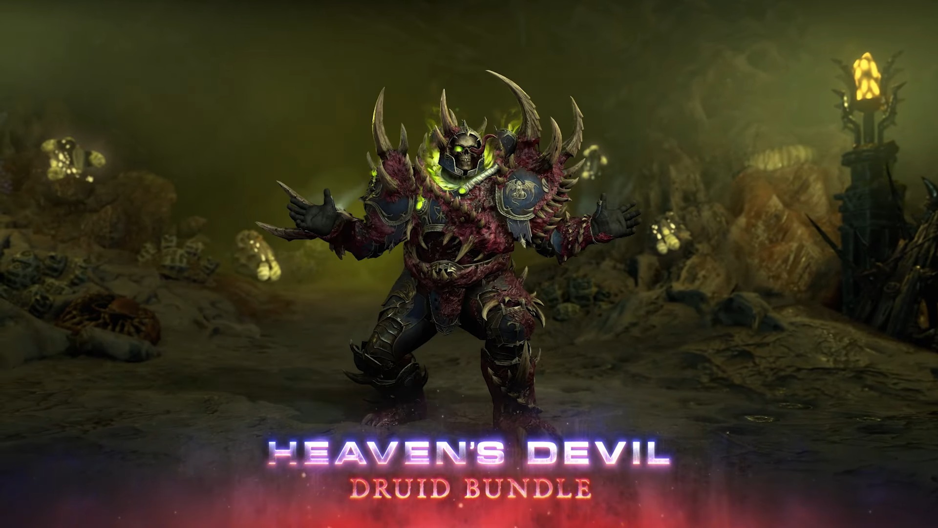 The Heaven&#039;s Devil Druid cosmetic bundle in Diablo 4.