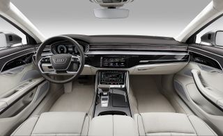 Front seats and dashboard of the new Audi A8