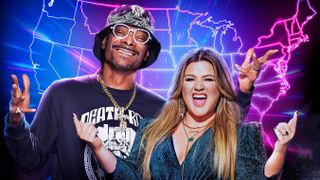 Kelly Clarkson and Snoop Dogg, hosts of the American Song Contest