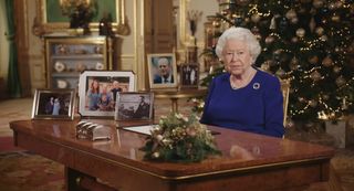 Queen Elizabeth II discusses the impact of the Apollo 11 moon landing during her annual Christmas Day message on Dec. 25, 2019.