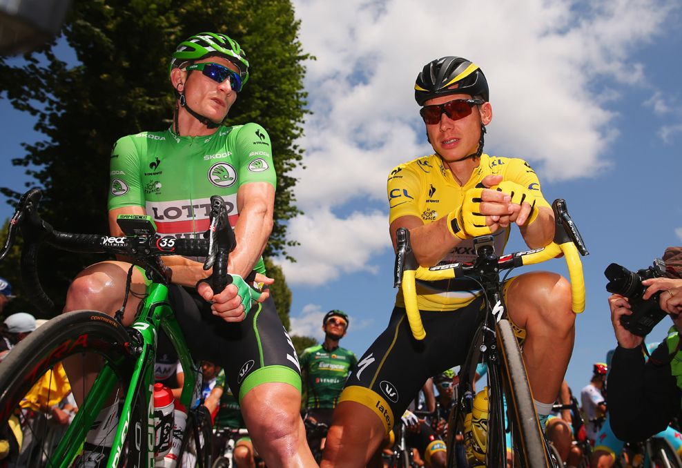 Andre Greipel and Tony Martin on the start line