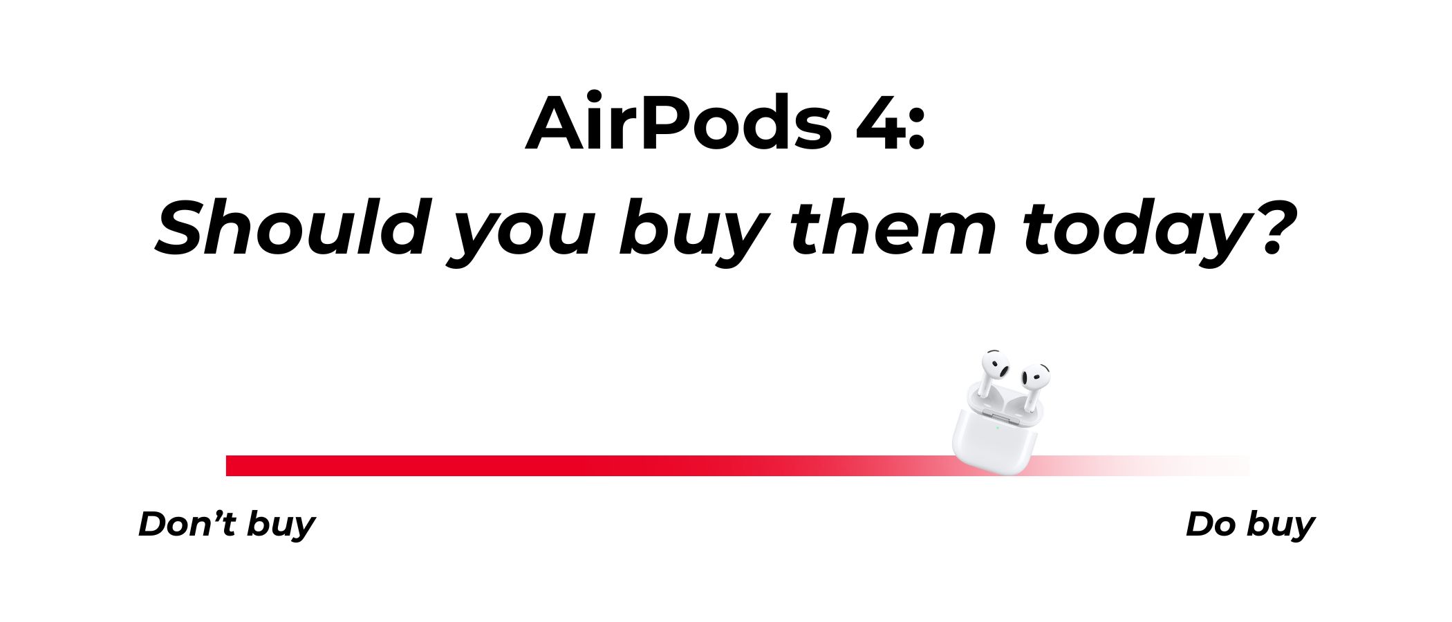 AirPods 4 on a line, showing that you can safely buy the AirPods 4 today