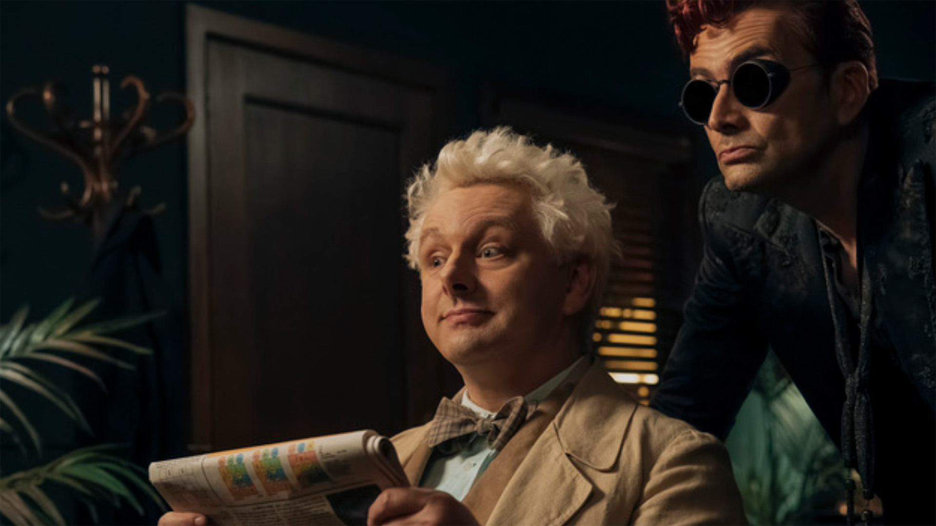 Aziraphale (Michael Sheen) and Crowley (David Tennant) in Good Omens season 3.