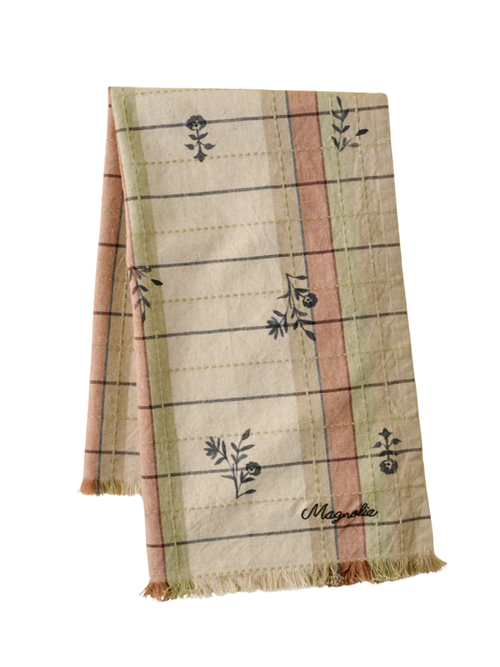 Magnolia Dawn Plaid Tea Towel