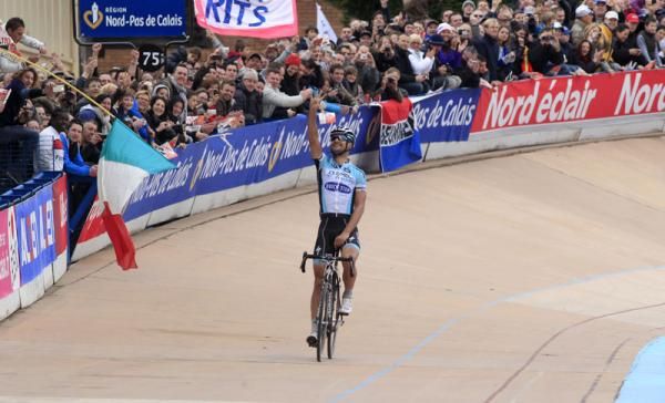Boonen was able to milk the applause at the velodrome at Paris-Roubaix