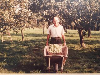 Osmond in his orchard in Kent