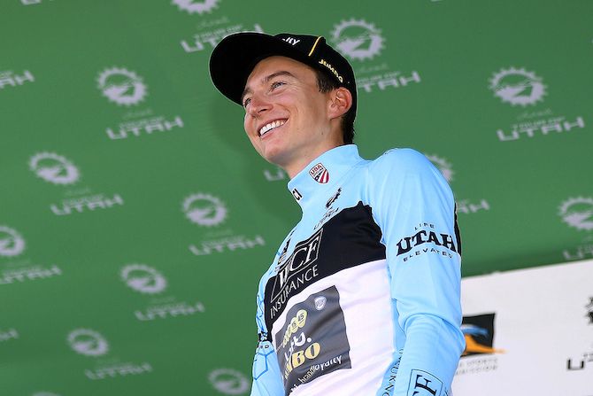 Neilson Powless (LottoNL-Jumbo) holds the best young rider jersey after stage 3 of the 2018 Tour of Utah