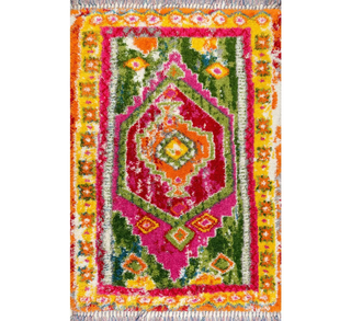 multi-color boho-style shag rug