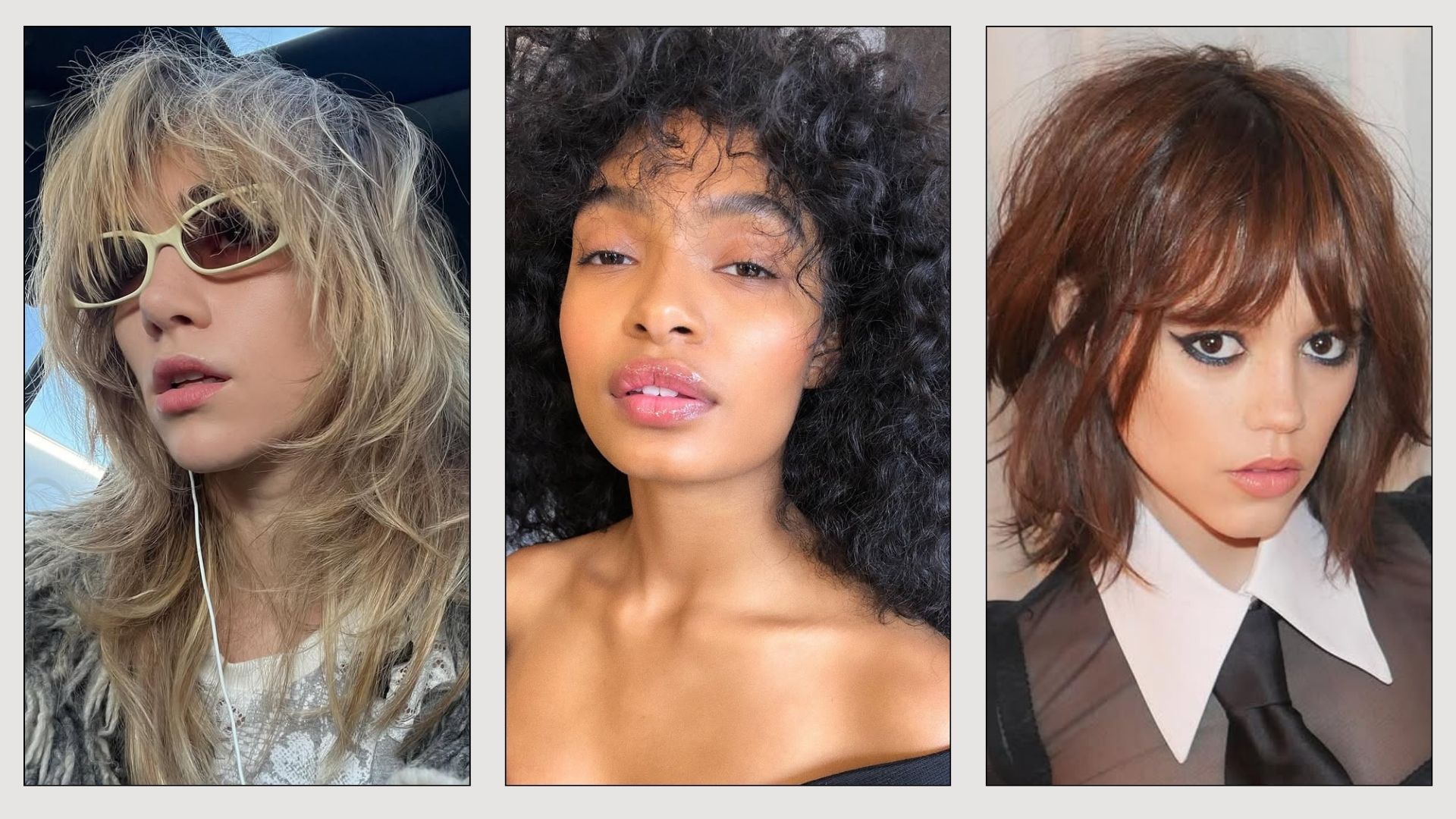 Model with a shattered fringe haircut