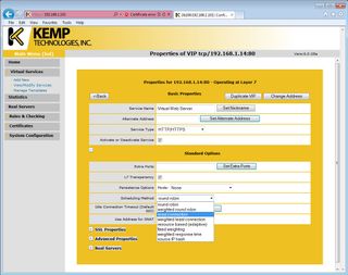 Kemp Technologies - Load balancing schedules