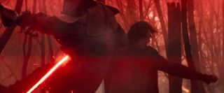 Kylo Ren attacking one of the Knights of Ren