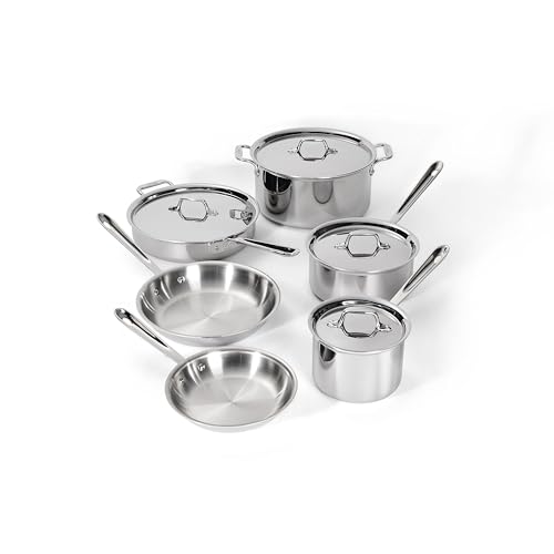 All-Clad D3&amp;reg; Stainless Steel 10 Piece Cookware Set- Made in Usa- Includes Frying Pans, Saucepan, Saut&amp;eacute;pan, Stockpot - Professional Grade -Oven Safe &amp;amp; Induction Compatible