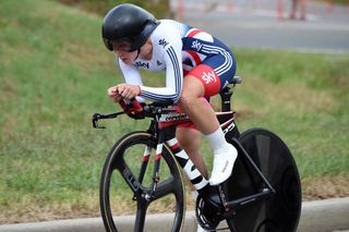 Hayley Simmonds in action during the 2015 Elite Womens TT World Championships