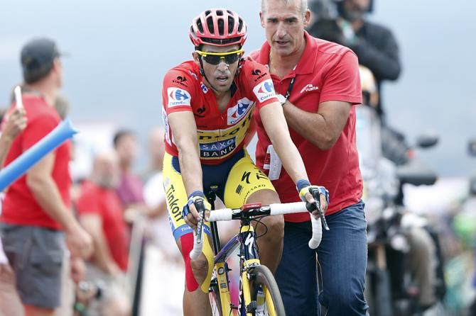 Alberto Contador (Tinkoff-Saxo) after climbing La Camperona