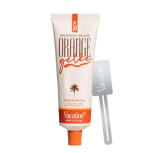 Vacation Orange Gel&amp;eacute;e Spf 30 Sunscreen Gel and Tube Key Bundle, 3.12 Fluid Ounces - Hydrating Balm-To-Oil Tanning Gel, Transparent, Water-Resistant, Travel Size