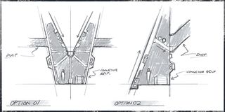 Alien architecture tutorial; a dark corridor