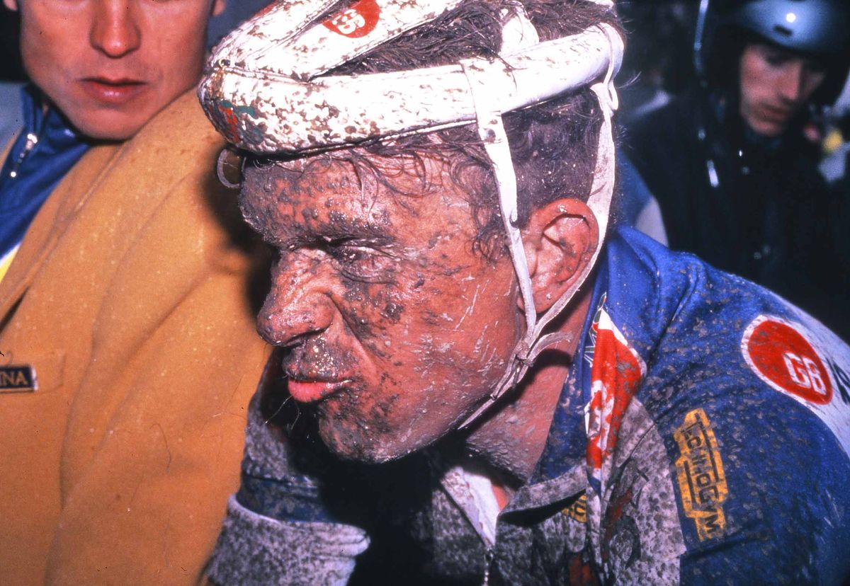 Disappointment for Johan Museeuw in the velodrome after the 1994 Paris-Roubaix.