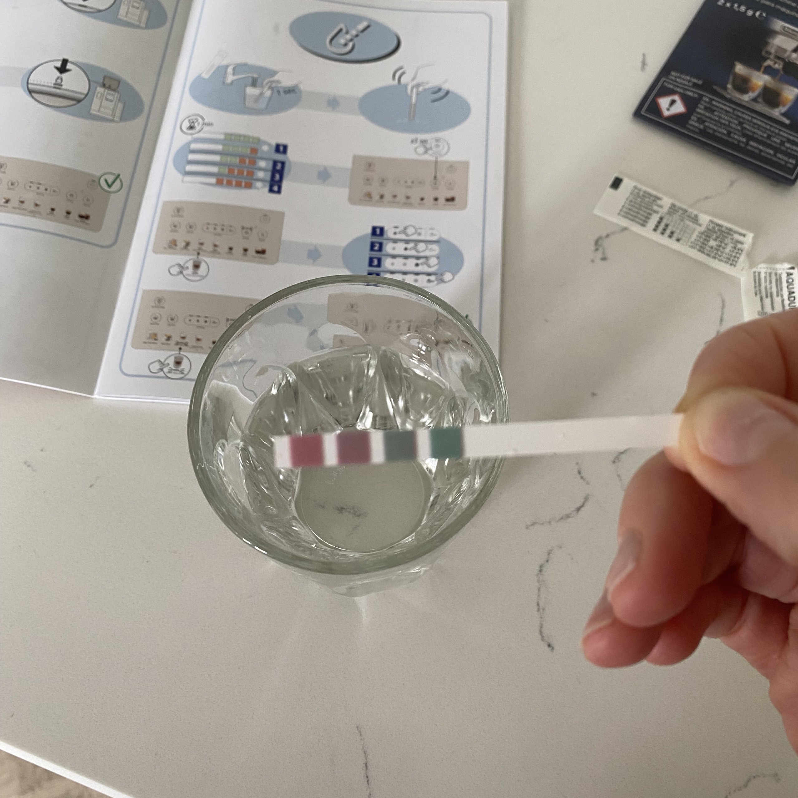 water test for De'Longhi Rivelia Start coffee machine