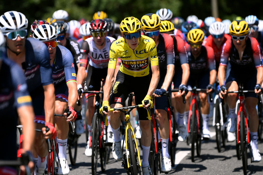 Jonas Vingegaard in the Tour de France peloton
