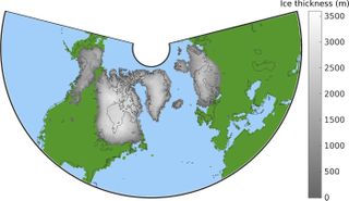 The world more than a million years ago. This graphic shows the maximum extent of Northern Hemisphere ice sheets during the first part of the Quaternary period, between about 2.7 million and 1 million years ago.