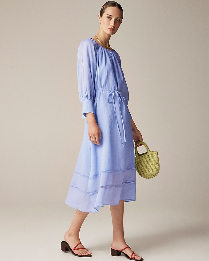 Gathered Maxi Dress in Ramie