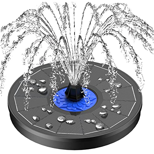 Szmp Solar Fountain Upgrade, 3.5w Solar Powered Bird Bath Fountains With Flower, Outdoor Water Feature Solar Pump With 7-In-1 Nozzles, 4 Fixed Pipes for Humingbirds, Garden, Pool, Pond, and Fish Tank
